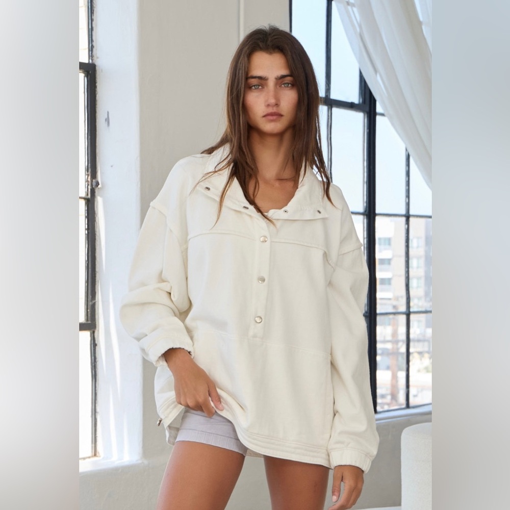 New Alonaturals White Cotton Pullover